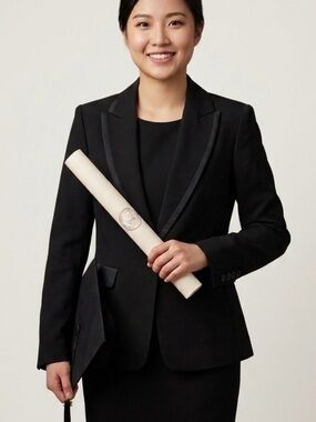 G2000 Classic Structured  Blazer  Tailored Tuxedo Lapel Med 6/8